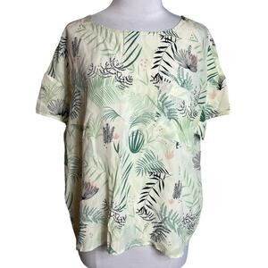 Des Petits Hauts palm jungle silk blouse Sz S
